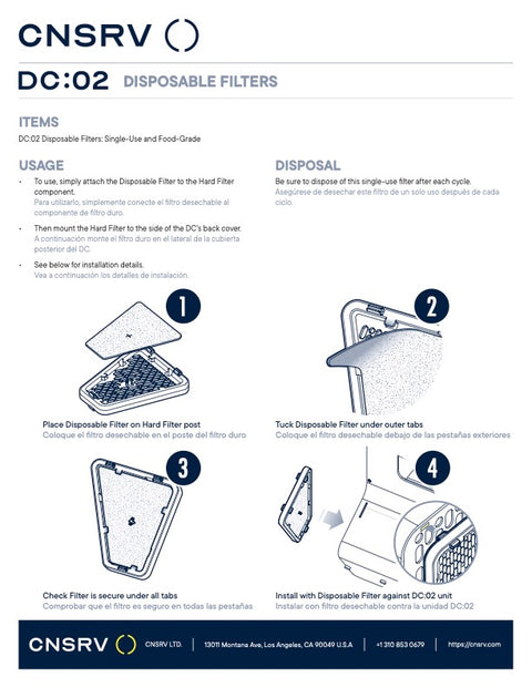 CNSRV Soft Disposable Filters